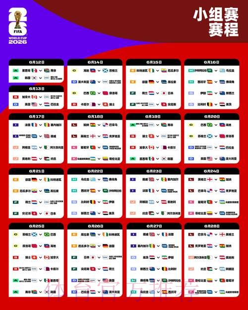 2026世界杯每日赛程网站